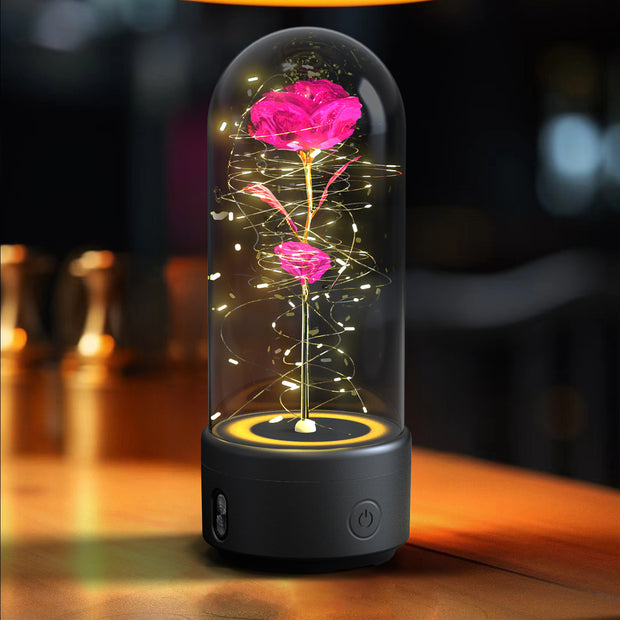 Rose Glow: 2-in-1 LED Light & Bluetooth Speaker